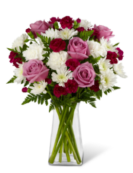 Arreglo de Rosas Rosas y Claveles Rojos
