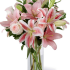 Ramo de Lirios Orientales y Rosas Rosas