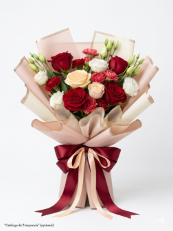 Ramo Elegancia Real: Rosas, Lisianthus y Claveles